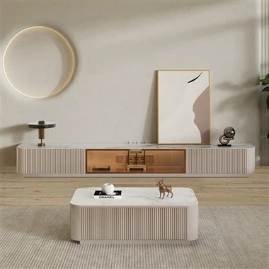 Cabinet teledu sy'n sefyll ar y llawr Khaki